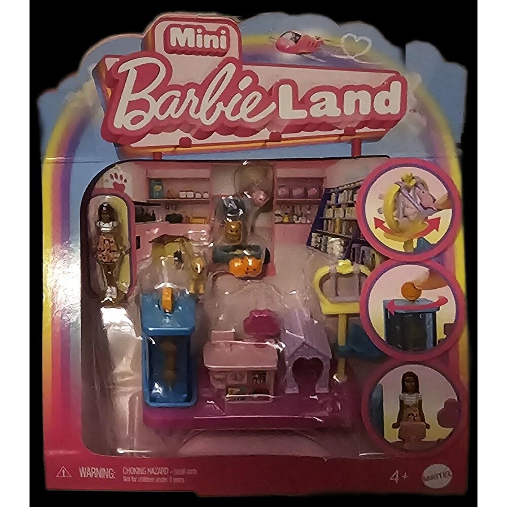 ​ Mini land Collectible Pet Boutique Playset with 1.5-Inch Doll, Pet Product Dis